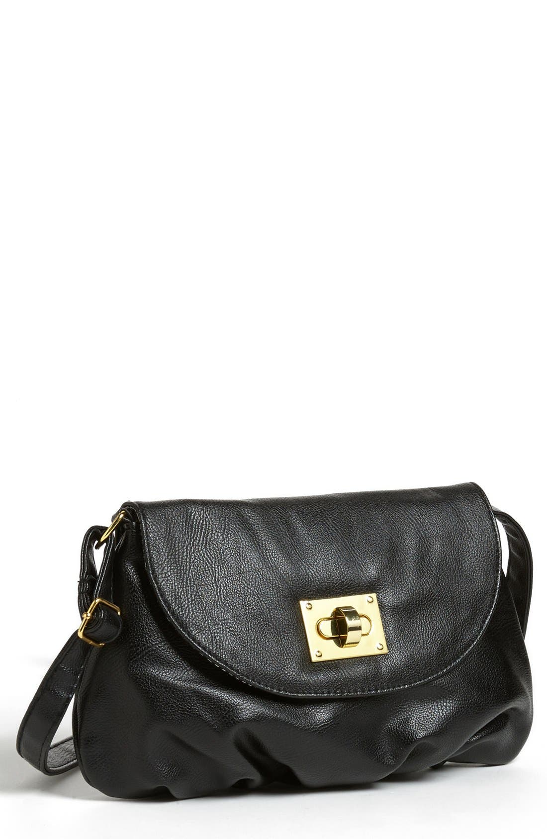 OMG Faux Leather Crossbody Bag, Main, color, BLACK