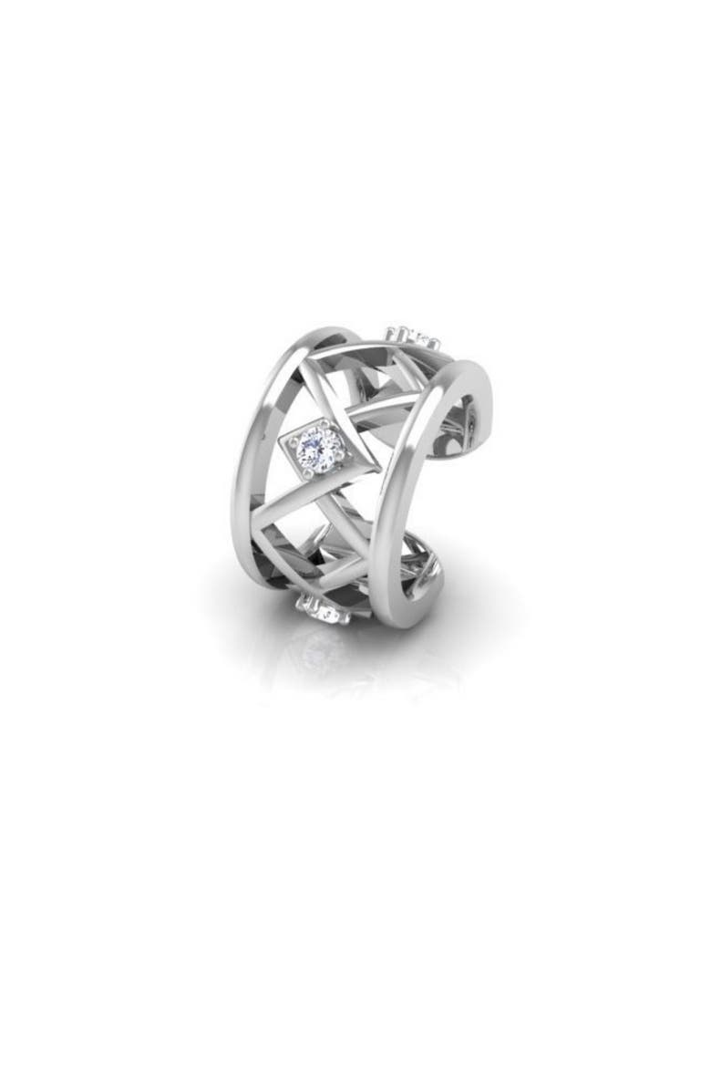 Criss Cross Ear Cuff Mid Ear, Main, color, Silver