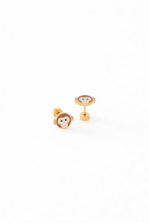 Monkey Stud Earrings