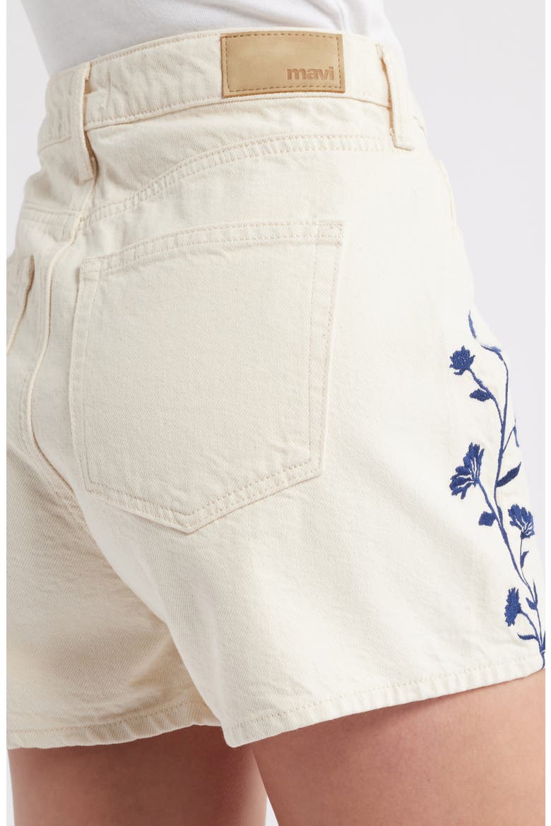 Heidi Floral Print Denim Shorts, Alternate, color, BEIGE DENIM
