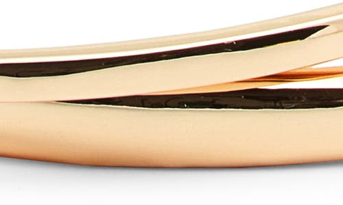 Open Edit Set Of Two Pointed Oval Bangles In Gold