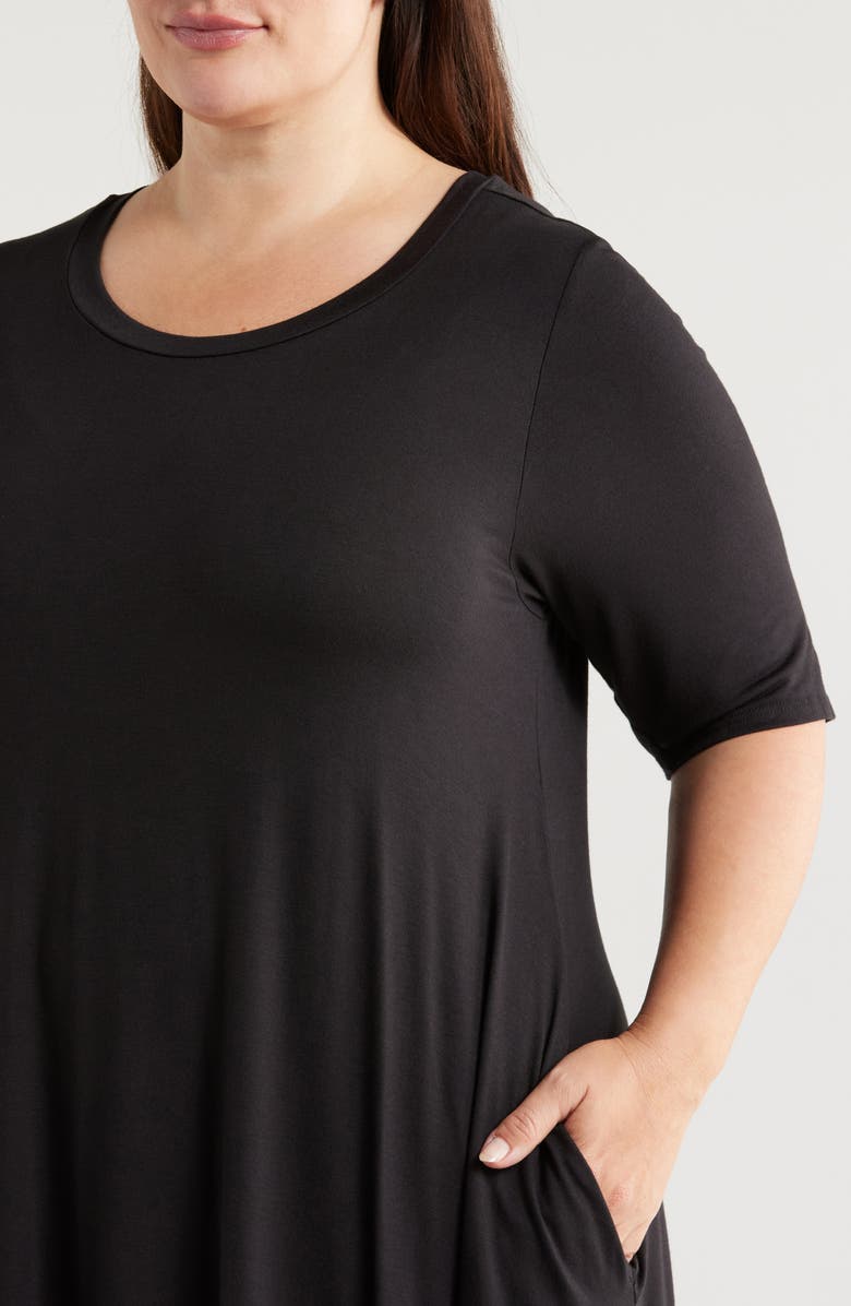 24seven Comfort Apparel Pocket Dress, Alternate, color, Black