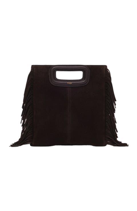 Suede leather M bag