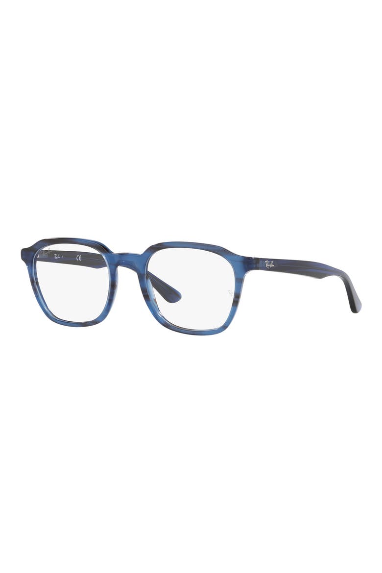 52mm Square Optical Glasses, Alternate, color, BLUE STRIPE