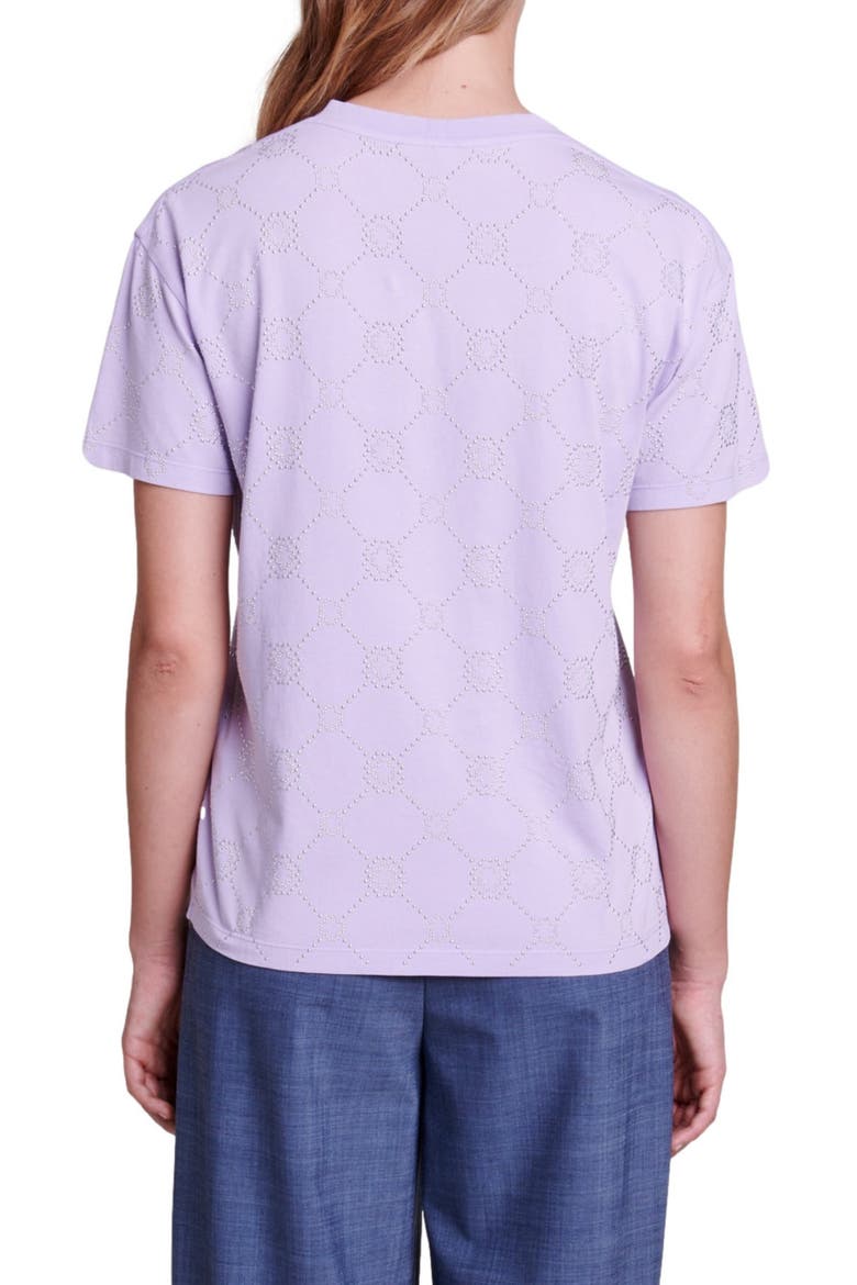 Clover Stud Cotton Crewneck T-Shirt, Alternate, color, PARMA VIOLET