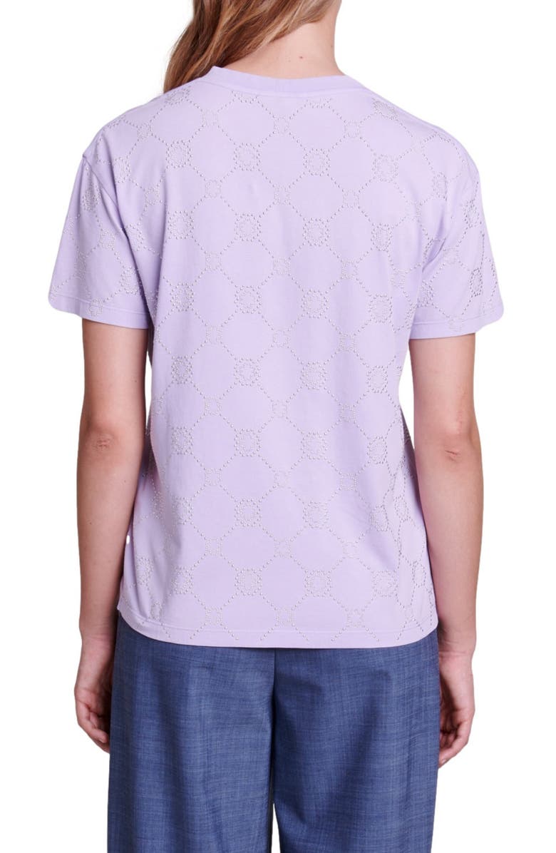 maje Clover Stud Cotton Crewneck T-Shirt, Alternate, color, 