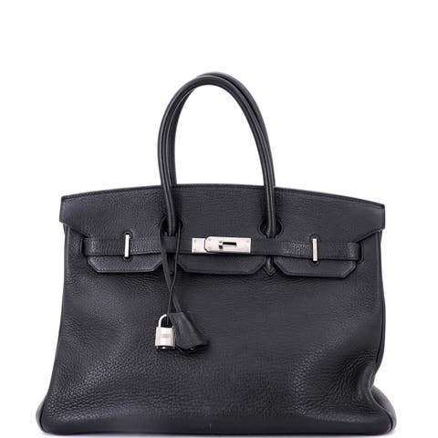 Birkin Handbag Black Togo with Palladium Hardware 35