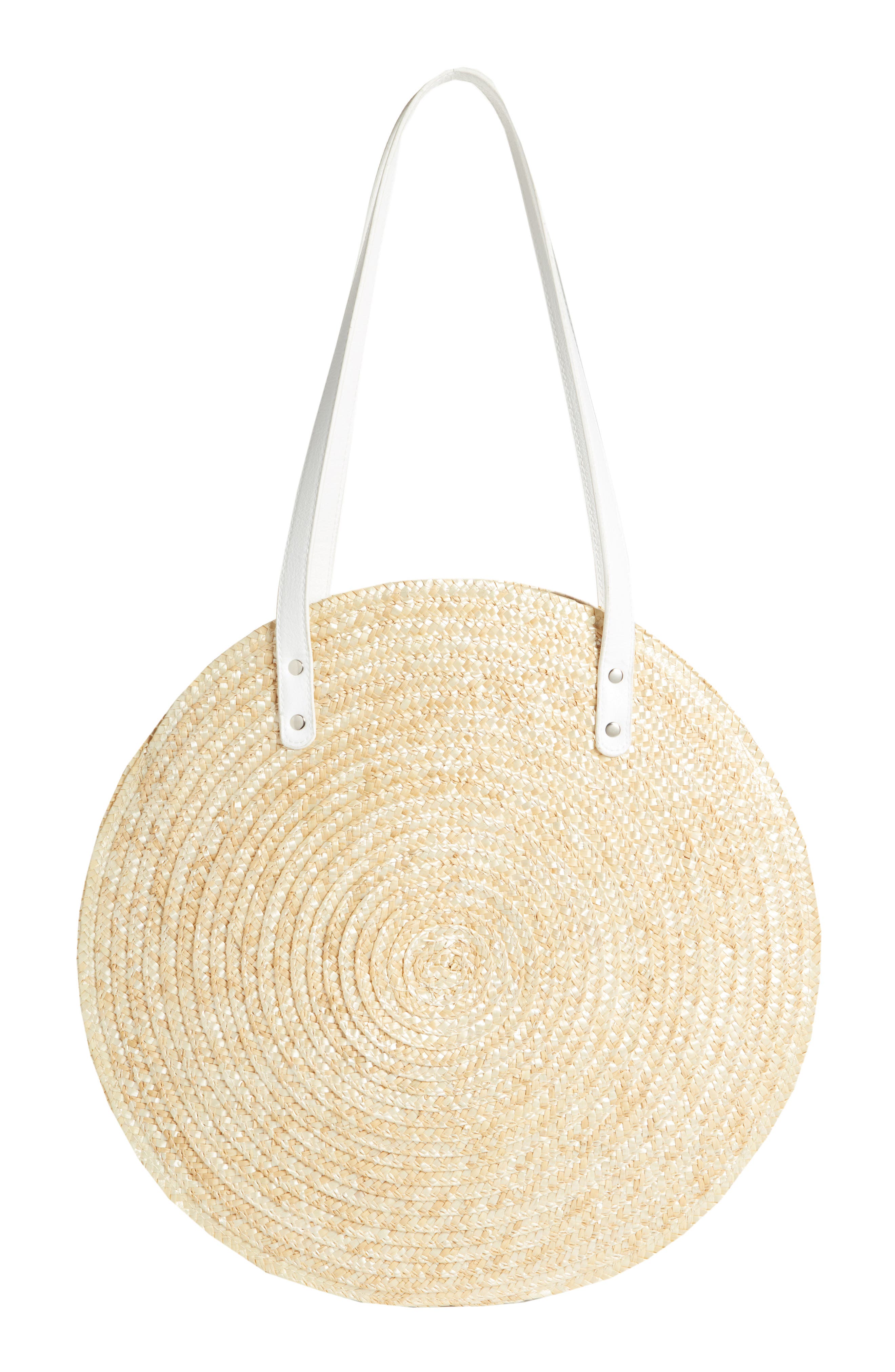 Circle Basket Tote Bag, Main, color, NATURAL