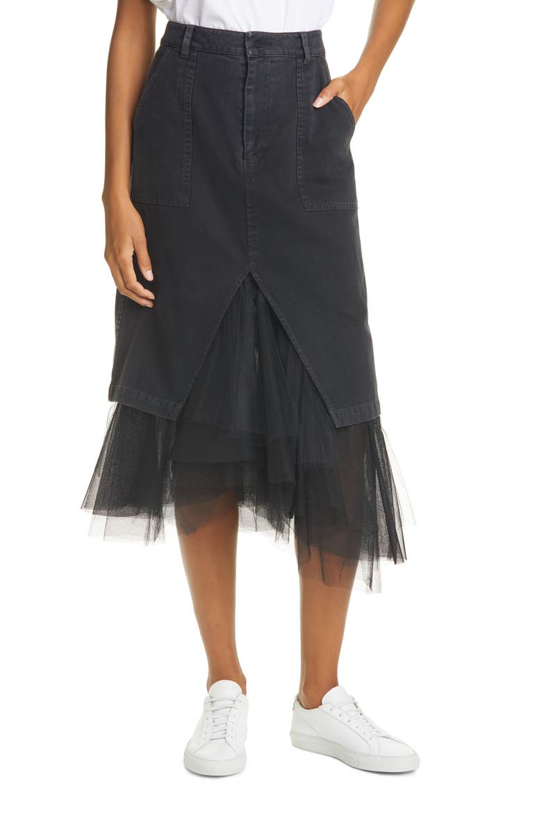 Ms. Benjamin Tulle Skirt, Main, color, WASHED BLACK