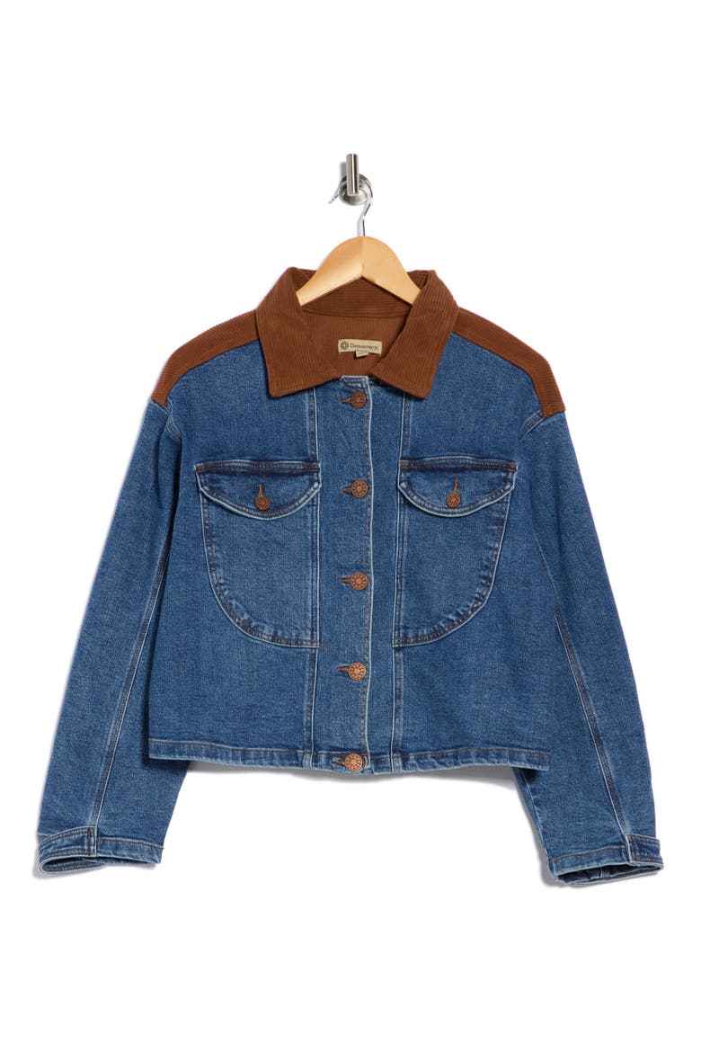Denim Barn Jacket, Alternate, color, BLUE/ CACAO POWDER