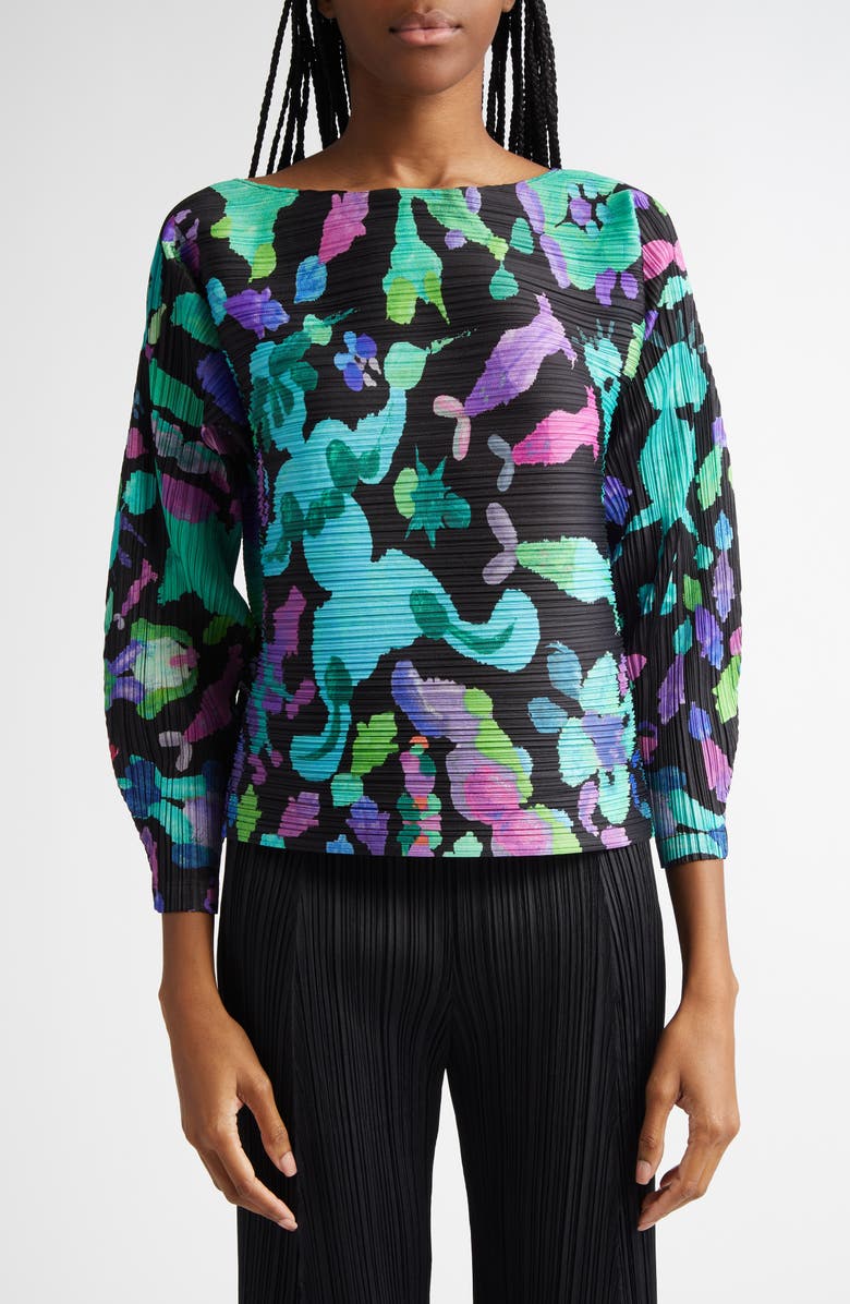 Pleats Please Issey Miyake Dance with New Friends Pleated Top, Main, color, 