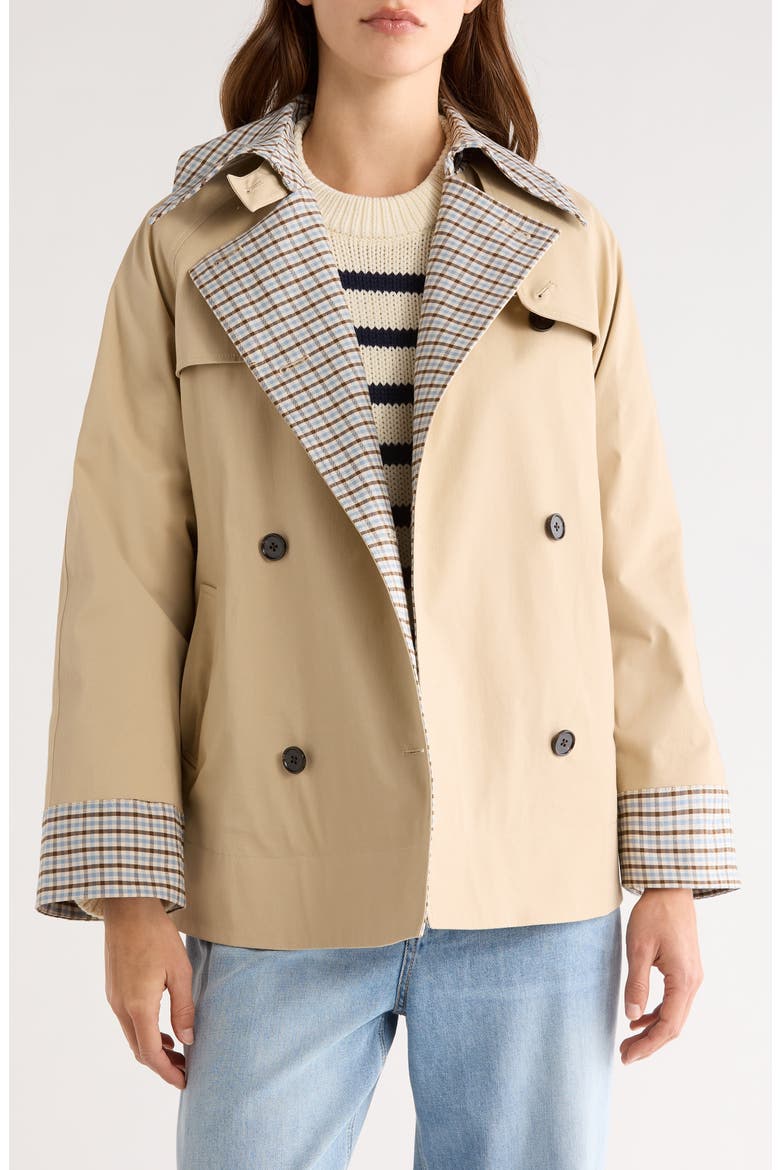 Lucien Belted Crop Trench Coat, Alternate, color, SAND