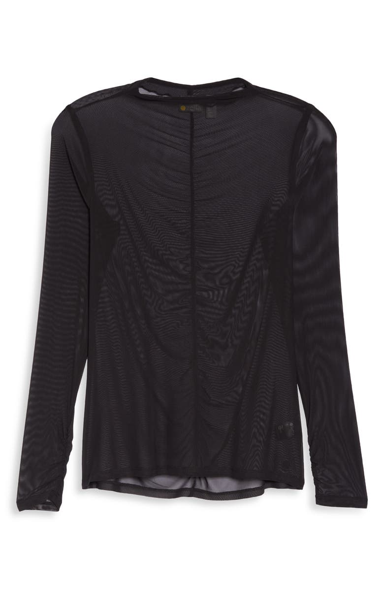 Zella Women's Sheer Luck Long Sleeve Mesh T-Shirt, Alternate, color,