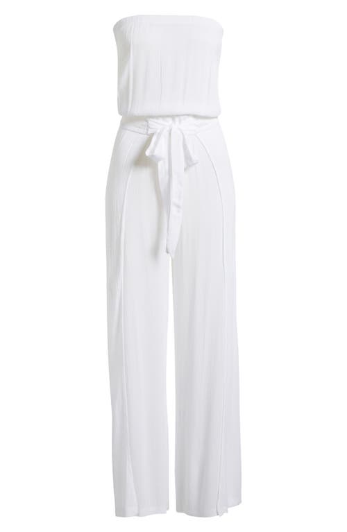 Elan Strapless Cover-up Jumpsuit In White