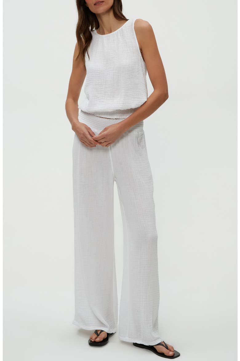 Janelle Tie Neck Tank, Alternate, color, WHITE