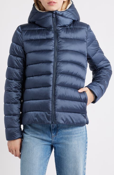 Gretel Faux Shearling Lining Hooded Puffer Jacket