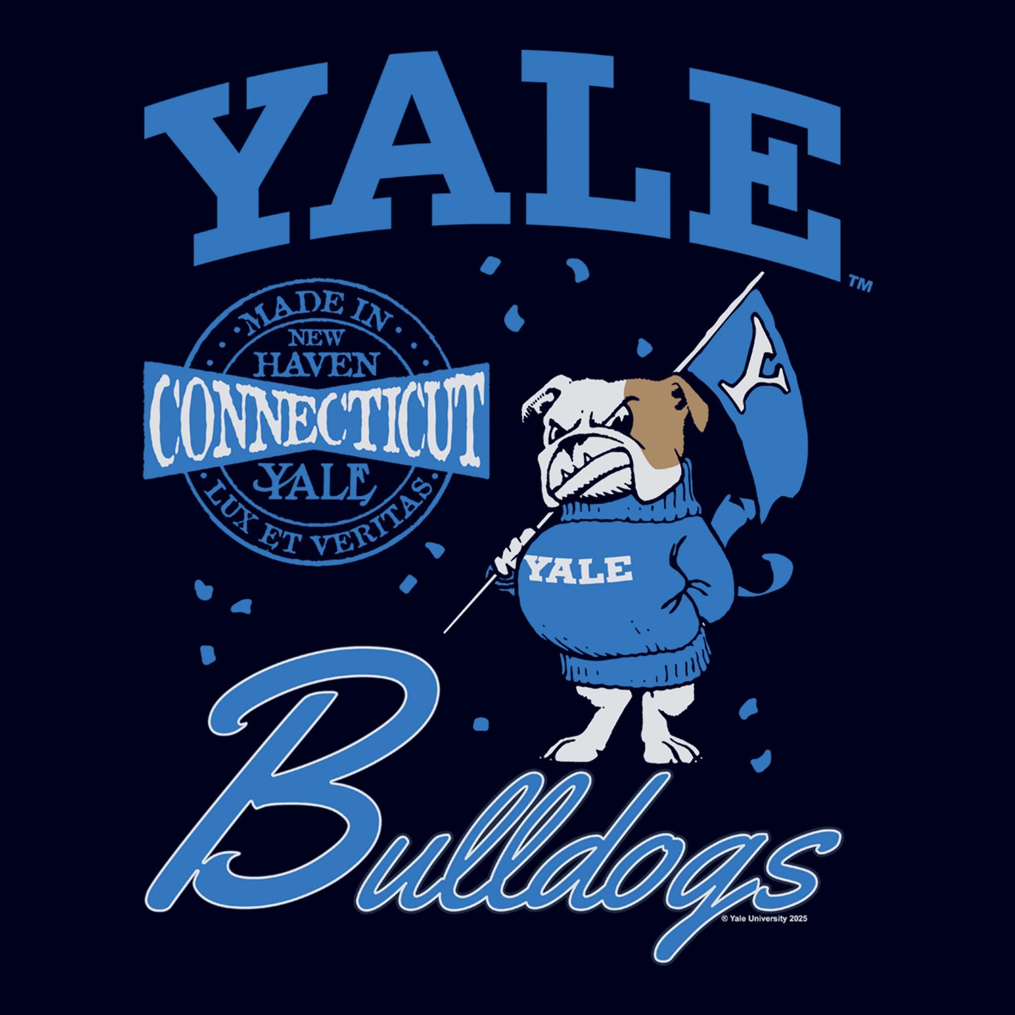 Yale University Men's Connecticut Bulldogs Badge Short Sleeve Graphic T ...