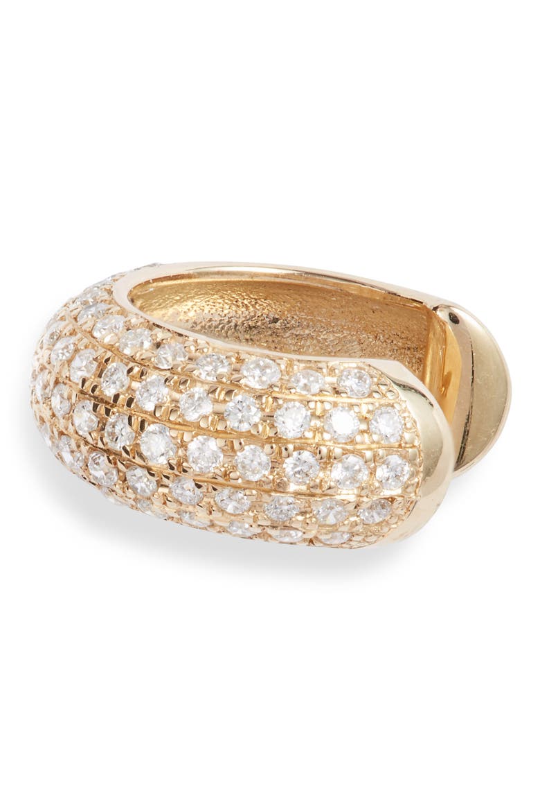 Wide Diamond Pavé Ear Cuff, Main, color, YELLOW GOLD/ DIAMOND