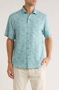 Tommy Bahama Etched Hibiscus Short Sleeve Button-Up Shirt