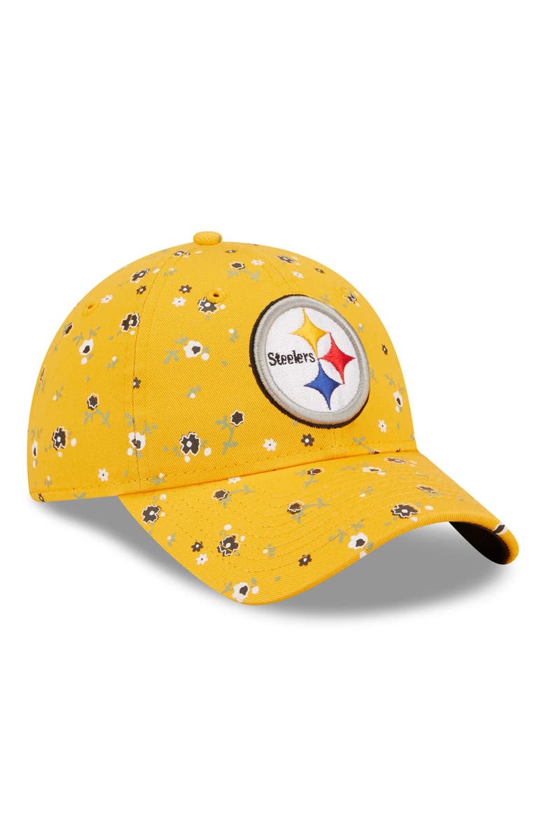 New Era Women's New Era Gold Pittsburgh Steelers  Floral 9TWENTY Adjustable Hat, Alternate, color, 