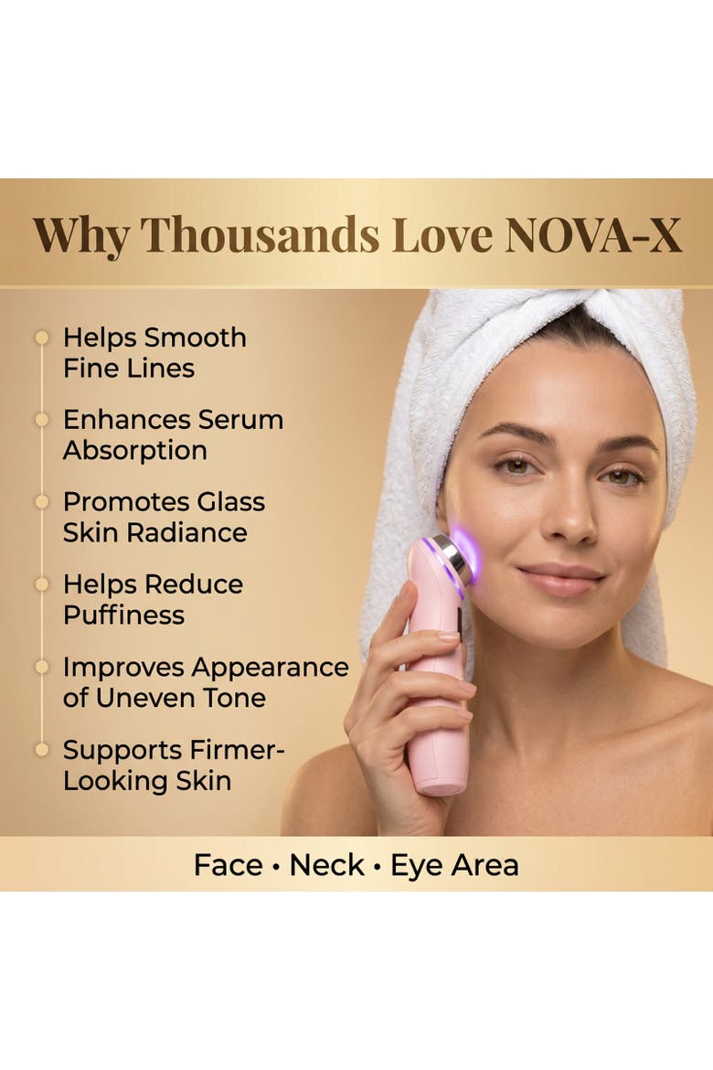 NOVA-X 7 Color LED Skincare Device with Intelligent Voice Guidance, Alternate, color, Pink