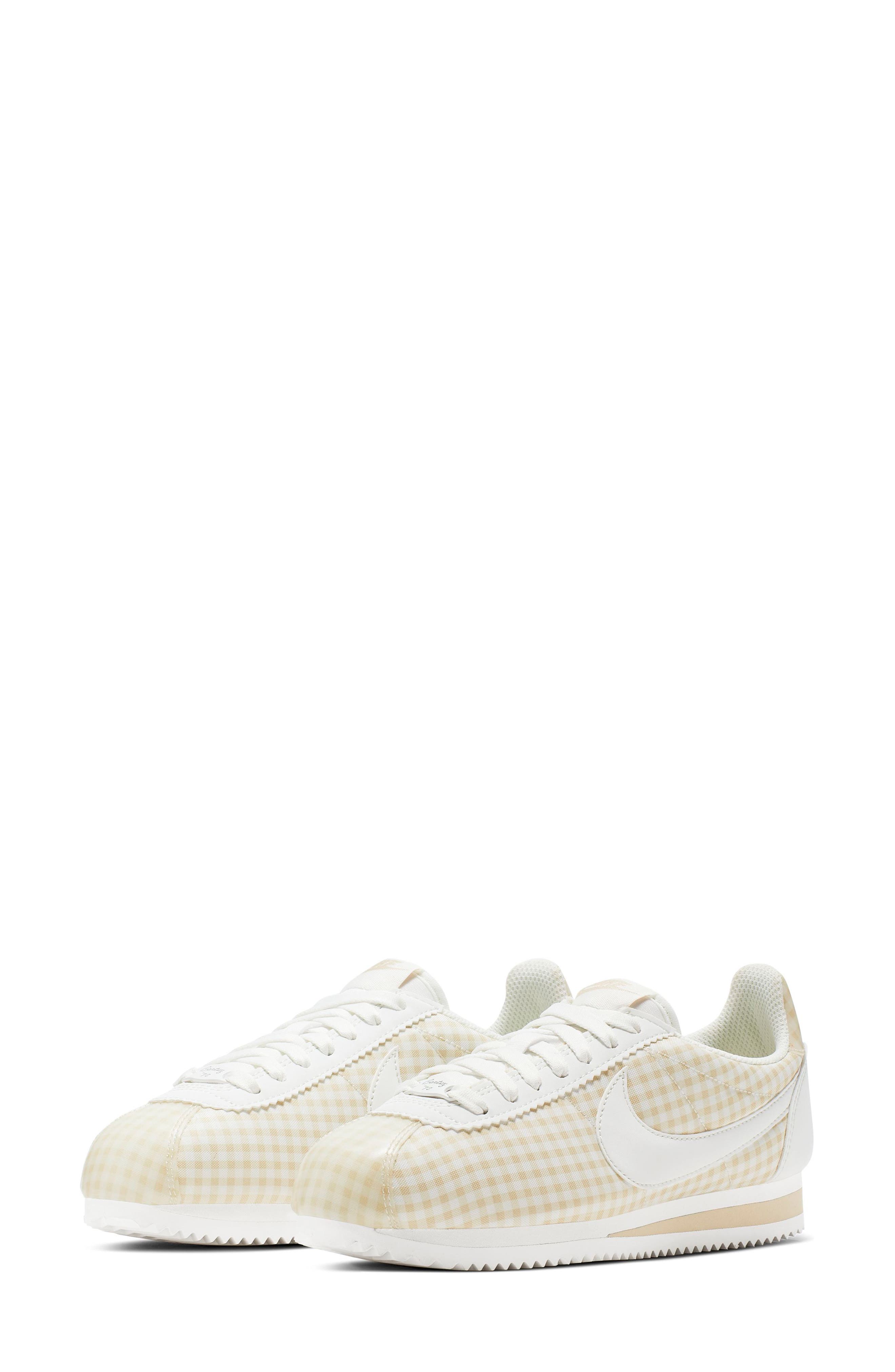 Classic Cortez QS Gingham Sneaker, Main, color, SUMMIT WHITE/ WHITE-DESERT