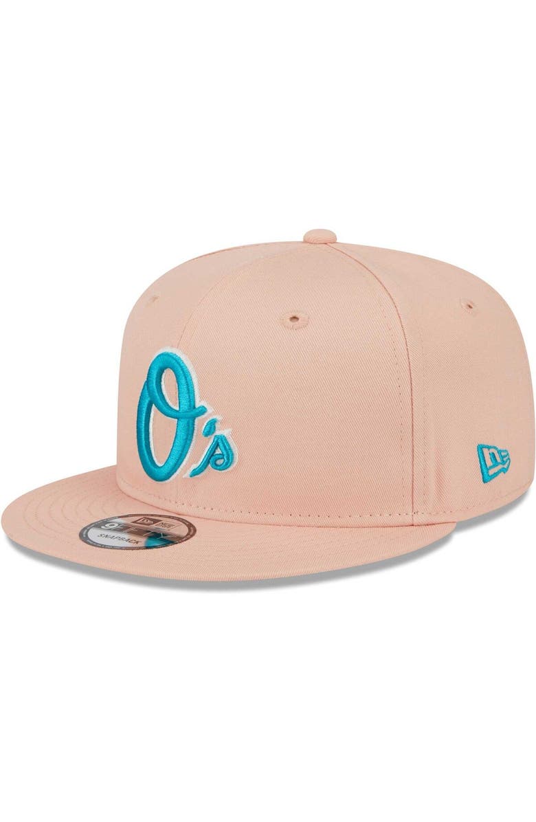 New Era Men's New Era Pink Baltimore Orioles  Sky Aqua Undervisor 9FIFTY Snapback Hat, Alternate, color, 