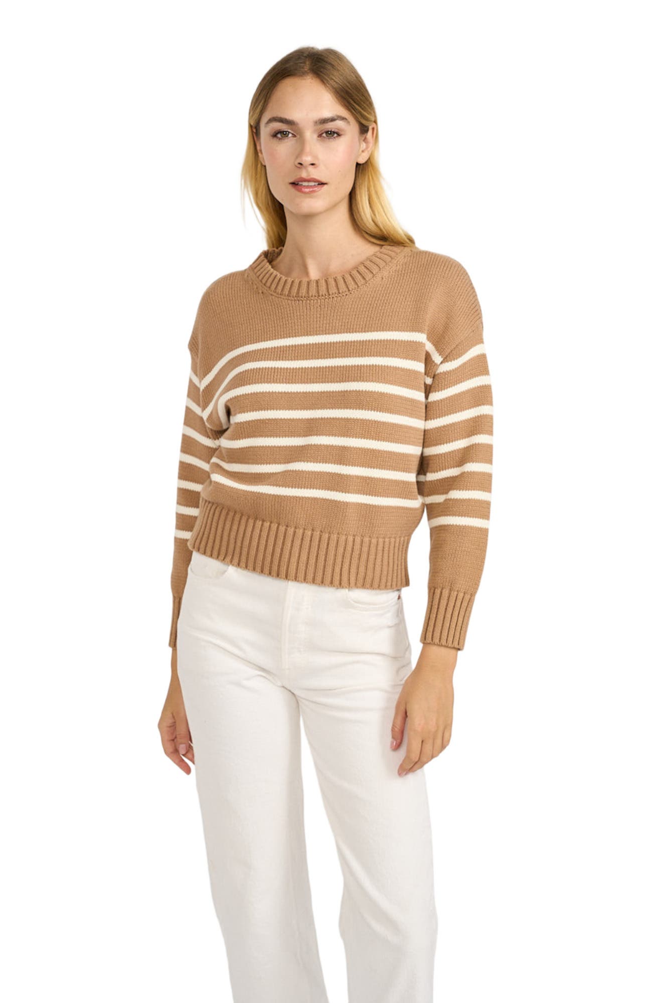Marea Lake Sweater in Camel/ivory 