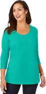 Jessica London Stretch Cotton Scoop Neck Tee