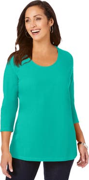 Jessica London Stretch Cotton Scoop Neck Tee