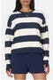 selected White/ Navy Blue Large Stripe
