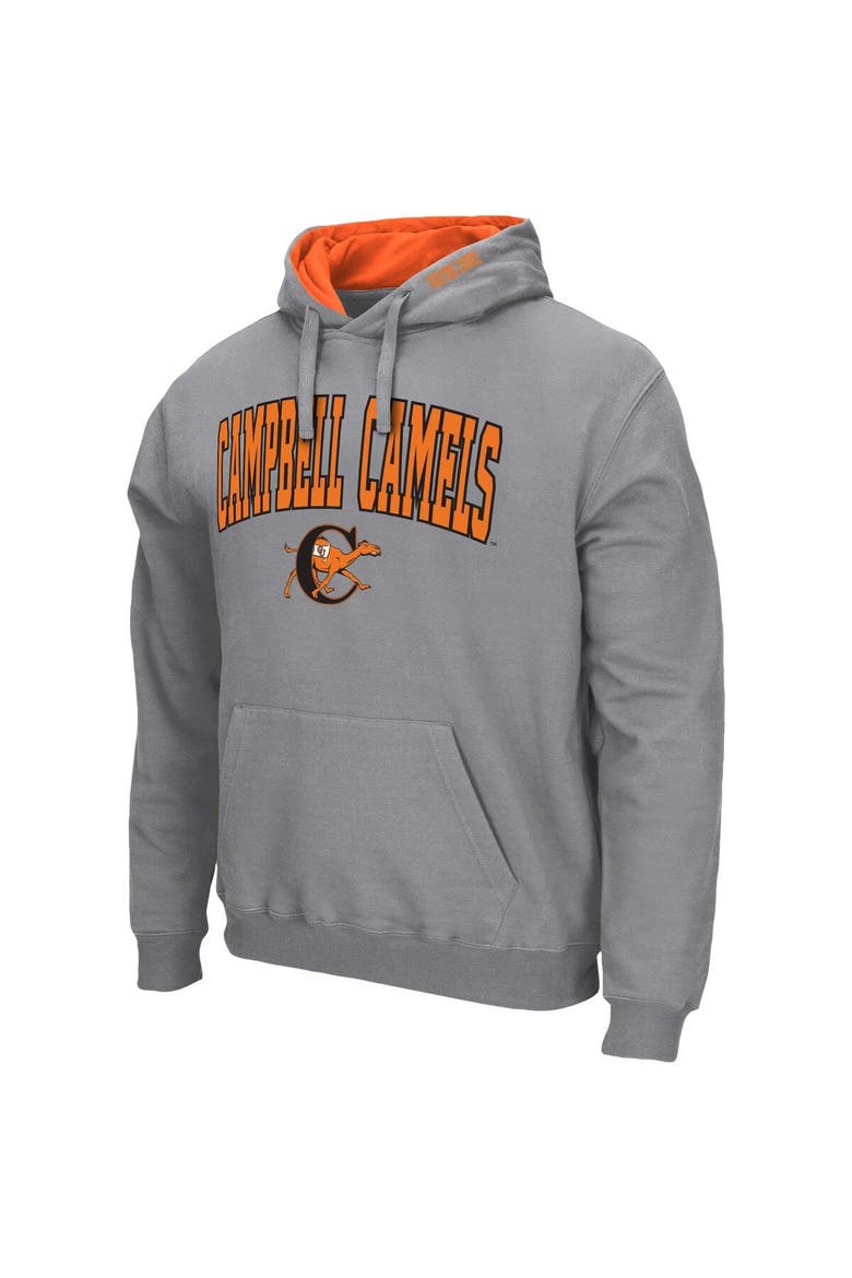 Men's Colosseum Gray Campbell Fighting Camels Isle Pullover Hoodie, Alternate, color, Gray