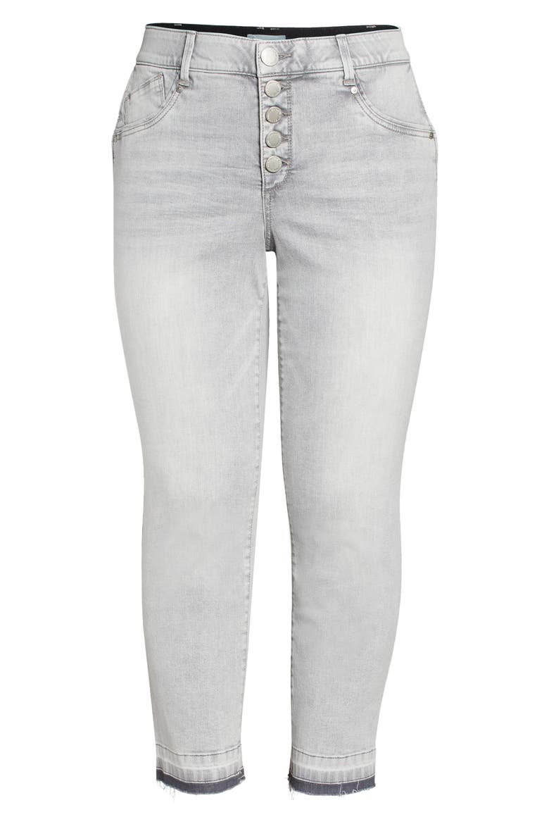 'Ab'Solution Button Fly High Waist Jeans, Alternate, color, GY-GREY