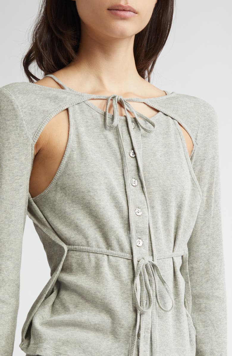 Eckhaus Latta Cotton Rib Flip Top, Alternate, color, 