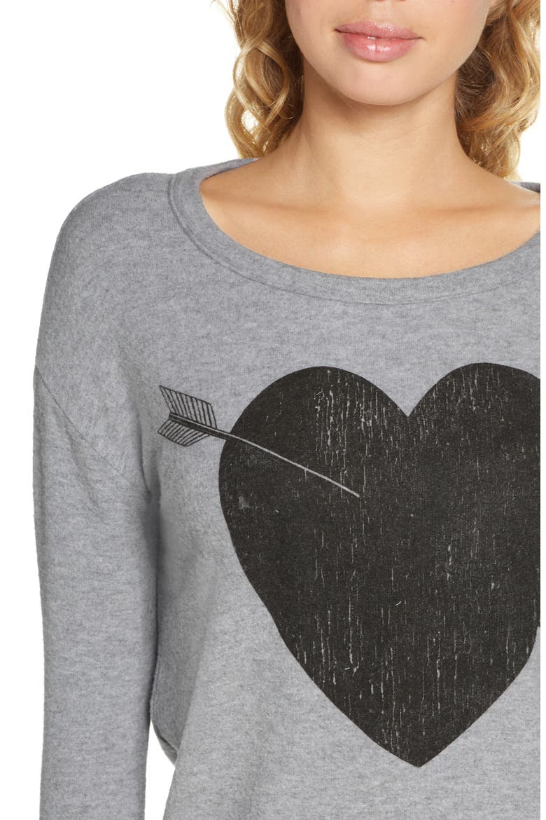 Arrow Heart Cozy Sweatshirt, Alternate, color, H GREY