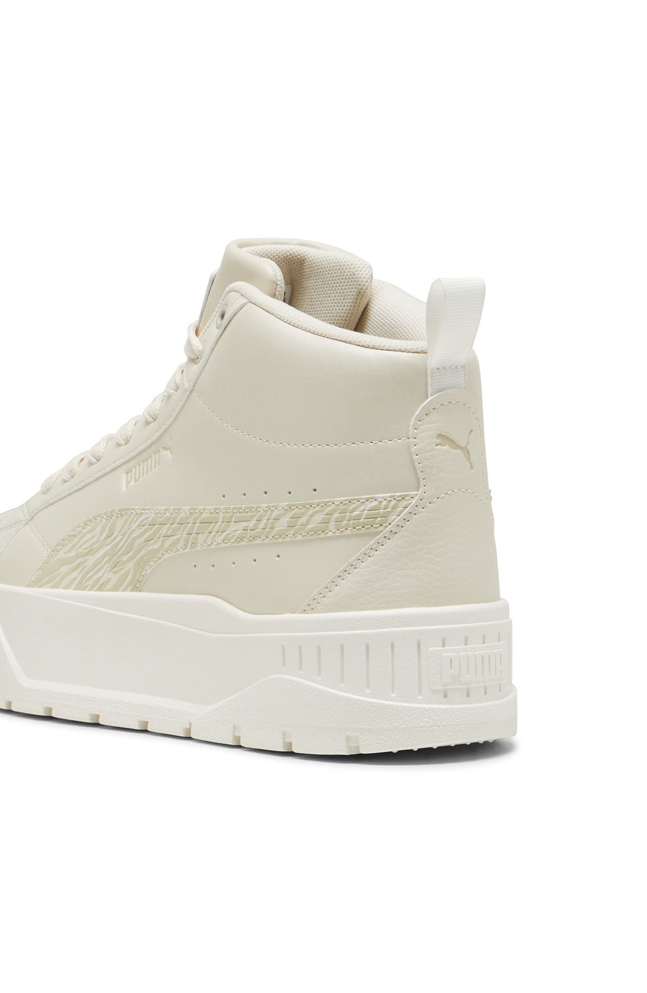 PUMA Karmen II Mid Animal Fever Platform Sneaker, Alternate, color, Alpine Snow/ Desert Dust