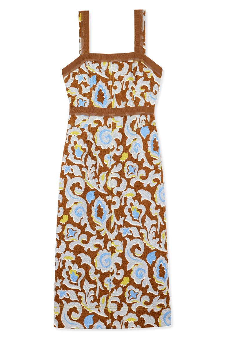 Western Paisley Print Cotton Blend Matelassé Dress, Alternate, color, SADDLE MULTI