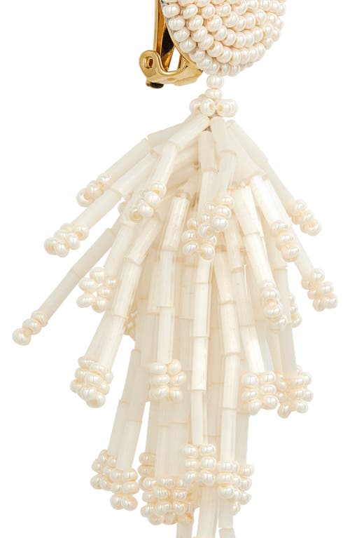 Oscar De La Renta Fringed Tassel Clip-on Earrings
