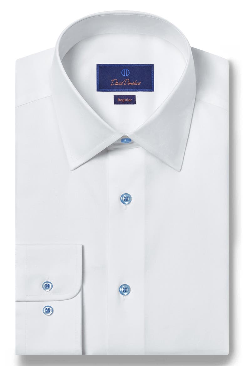 Regular Fit Cotton Dress Shirt, Main, color, WHITE