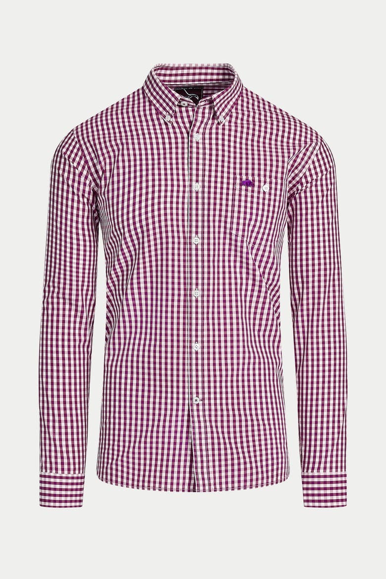 Classic Long Sleeve Gingham Shirt, Alternate, color, Purple