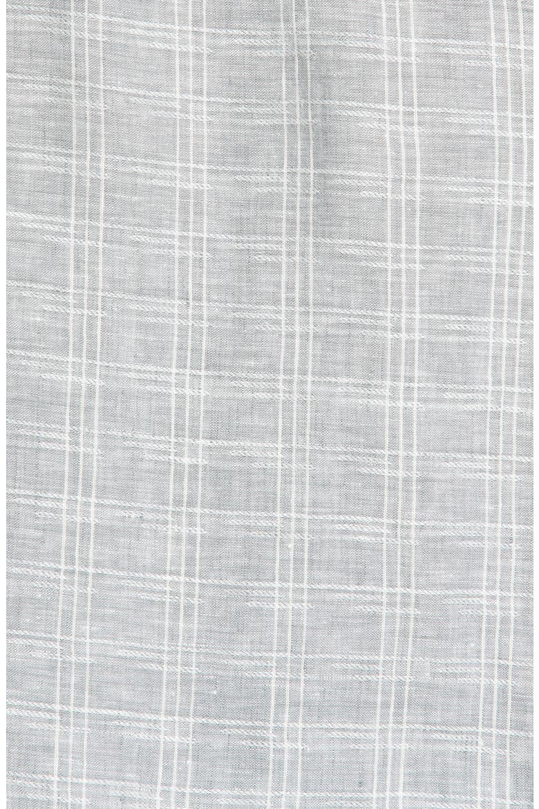 Ventana Plaid Linen Button-Up Shirt, Alternate, color, CARBON GREY