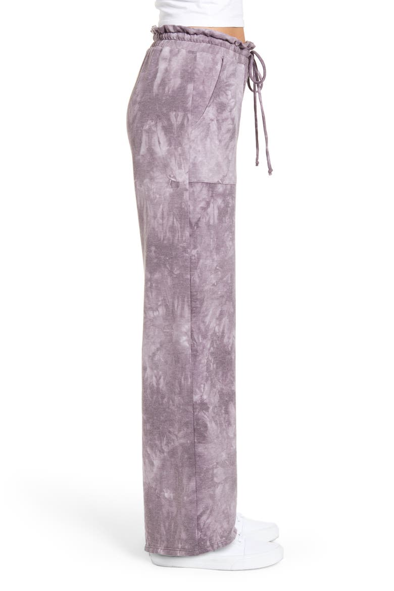 Tye Dye Wide Leg Pants, Alternate, color, PURPLE TIE DYE
