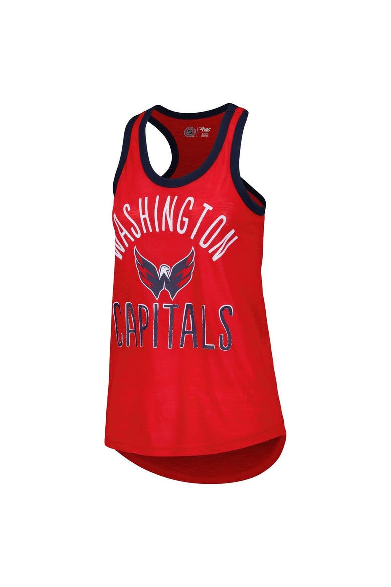 Women's G-III 4Her by Carl Banks Red Washington Capitals First Base Racerback Scoop Neck Tank Top, Alternate, color, Red