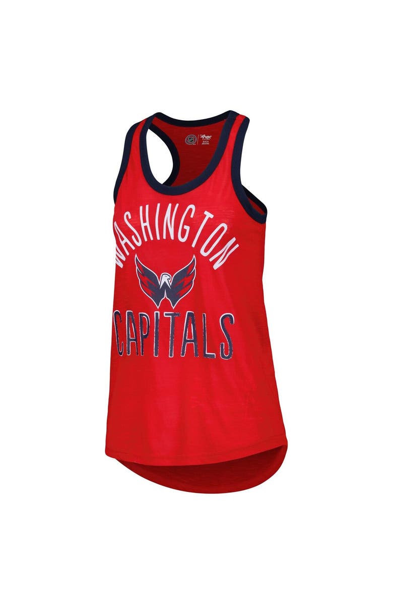 G-III 4HER BY CARL BANKS Women's G-III 4Her by Carl Banks Red Washington Capitals First Base Racerback Scoop Neck Tank Top, Alternate, color, Red