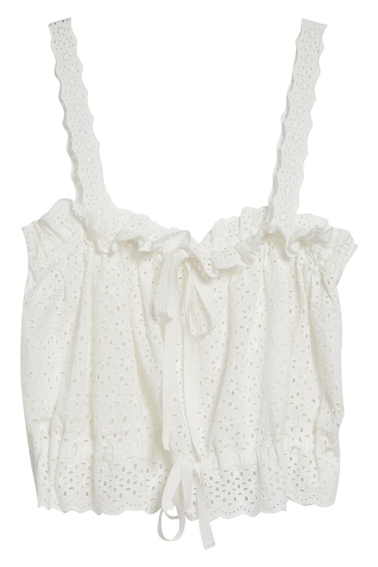 Isola Cotton Eyelet Top, Alternate, color, PRISTINE