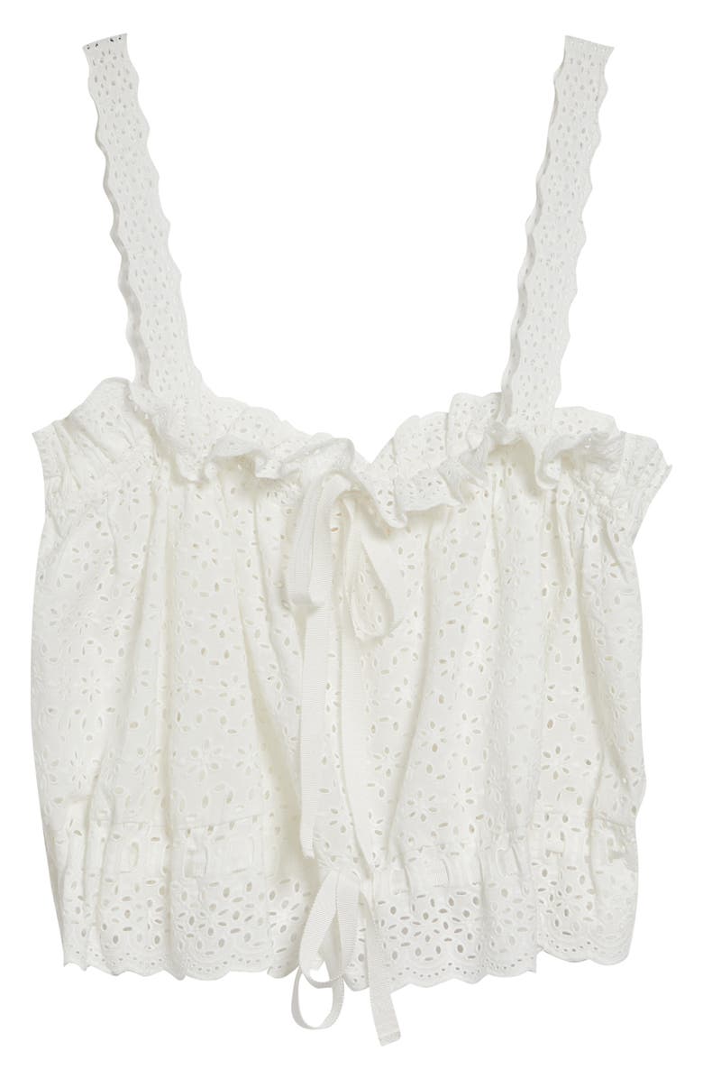Ulla Johnson Isola Cotton Eyelet Top, Alternate, color, Pristine