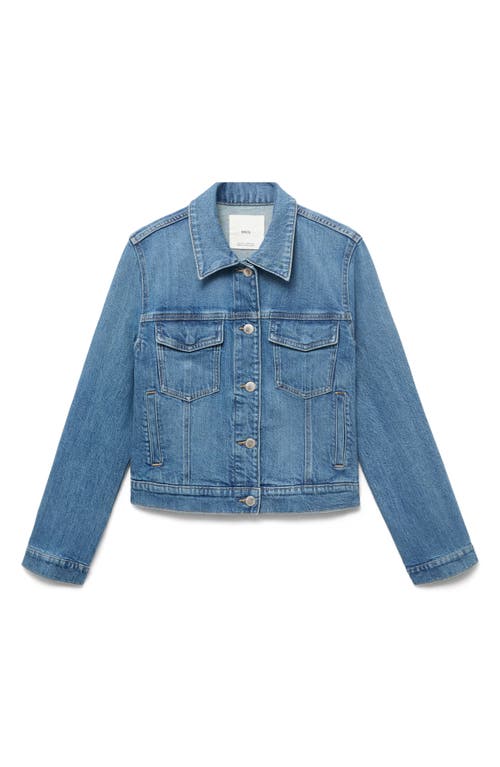 Mango Pockets Denim Jacket In Blue