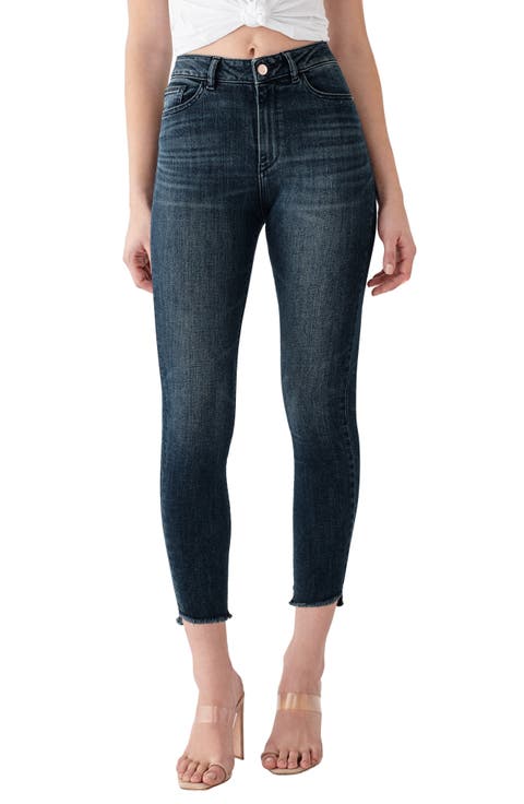 x Marianna Hewitt Instasculpt Farrow High Waist Crop Fray Step Hem Skinny Jeans