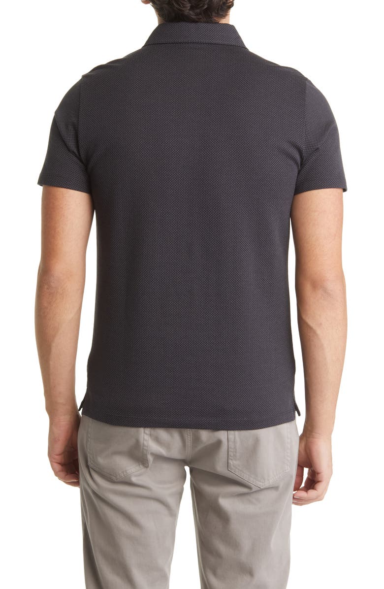 Robert Barakett Creston Micropattern Jacquard Polo, Alternate, color, Charcoal