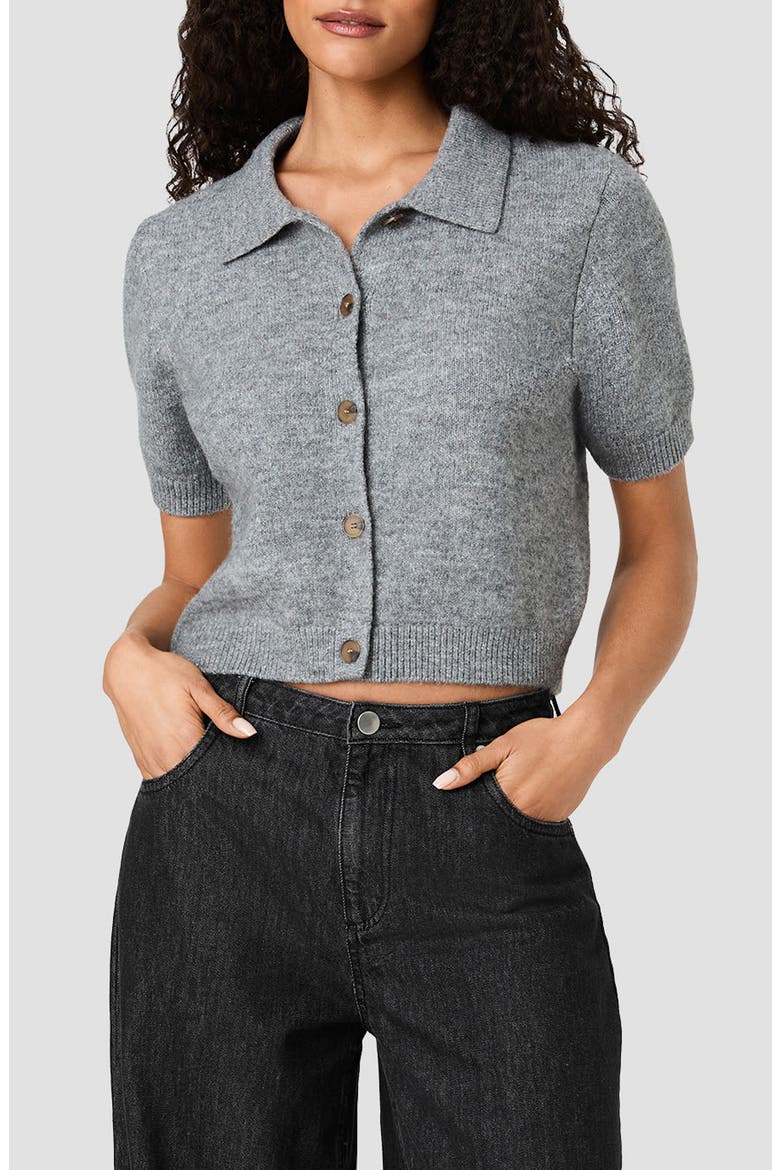 Suzie Knit Short Sleeve Cropped Cardigan, Main, color, GREY